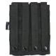 Double Rifle Mag Pouch (w/Pistol Mag Pouch) Black, The Alpha Mag with Pistol Mag – Double is a compact and versatile pouch designed to keep your rifle and pistol magazines organised and within easy reach